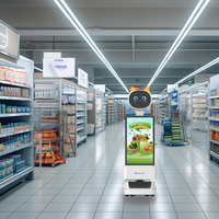 Gran oferta 2024, Robot publicitario, Robot publicitario autónomo inteligente humanoide, entrega de alimentos con pantalla de 27 pulgadas para fiesta