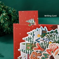 Carte de vœux de Noël 3D, design Arbre de Noël, message de gratitude et de bénédiction, en carton, origine Chine, transfrontalier