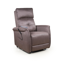 Fauteuil inclinable électrique en cuir avec poche latérale pour personnes âgées, mobilier de maison