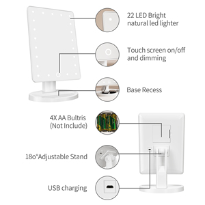 Ánh Sáng Vẻ Đẹp Thay Đổi Độ Sáng Màn Hình Cảm Ứng Trang Điểm Gương Với LED Ánh Sáng Vanity Bàn Xách Tay Bàn Mỹ Phẩm Gương - Product Image 4
