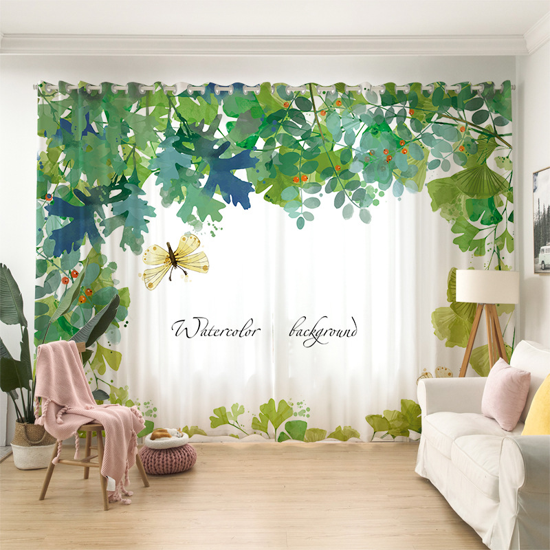 Home Decor Ready Made Curtain Polyester Classic Hotel Curtain Designs 3D print curtain For Living Room
