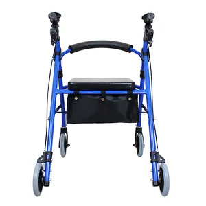 CE Certificate Removable Mobility Aid Foldable Fashion Adult Best-Selling 3 Wheels 4 Wheels Walker Rollator With Shopping Bag