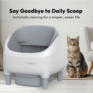 Elecpet Smarte Automatische Selbstreinigende Katzentoilette mit Tuya App, Rotierend, WLAN, Oben Offen, Inklusive Matte, Charmant - Product Image 2