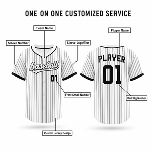 Maillot de baseball surdimensionné personnalisé, streetwear, hip-hop, chemise boutonnée, 100% polyester, impression numérique pour hommes, équipe, club - Product Image 1