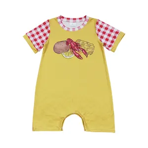 SR0770 giallo gamberi vestiti per neonati patate abbigliamento per bambini disegno mais limone tuta carina