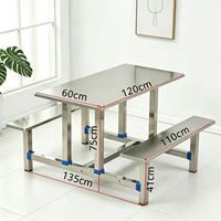 Meubles de restaurant modernes pliables en acier inoxydable, tables et chaises pour cafétérias, chantiers de construction ; restaurant