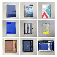 Carnet à couverture rigide personnalisé en tissu sergé OEM avec pages A5 à ouverture à plat et pochette avant pour cadeaux d'entreprise en gros