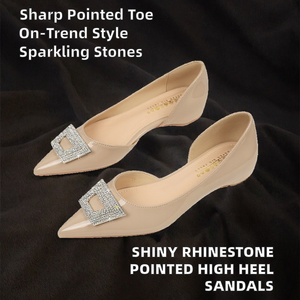 Sandalias de verano de tacón fino estilo europeo-americano, sin cordones, de tacón súper alto, huecas, de punta, a la moda, de goma sólida, tendencia. - Product Image 2