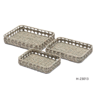 Paniers de rangement rectangulaires simples en jonc de mer, tressés à la main, décoration moderne pour la maison, écologiques avec poignée, multi-usages