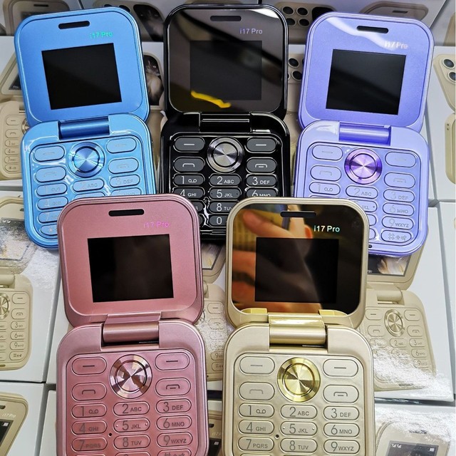 New I17 Pro Max Small Foldable Seniors Phone Auto Call Record Speed Dial FM Radio Mini Flip 2SIM 4G LTE Unlocked Cellphone