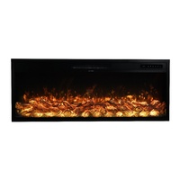 Cheminée électrique encastrée linéaire de 72 pouces avec télécommande CE, flamme LED multicolore, verrouillage enfant, vente en gros pour hôtels, villas et commerces