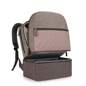 Insulated Diaper <b>Backpack</b> With <b>Cooler</b> Compartment For Mothers And Babies Gray Oxford Cloth Spring 2024 - Product Image 2