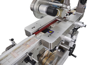 Machine d'étiquetage automatique à surface plane supérieure et inférieure contrôlée par PLC, précision de 1 mm, vitesse de 30 à 60 pièces/min pour sacs en papier/bois et pochettes
