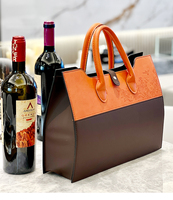 Boîtes à vin en cuir PU personnalisées, sacs à vin réutilisables et portables, emballage cadeau pour bouteilles de vin
