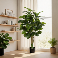 Umweltfreundliche Raumdekoration Künstlicher Ficus Lyrata Baum Langlebige Kunstpflanze für Geburtstag Party Feiertag Erntedankfest Hochzeit Event-Dekoration