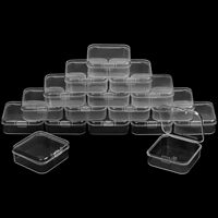 Petite boîte de rangement en plastique transparent Conteneurs en plastique avec couvercle à charnière Mini boîtes de baignoire pour pilules Perles Bijoux Artisanat Articles