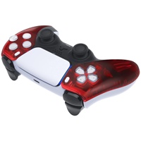 Accessoires de jeu, prix de gros, coque de protection transparente antidérapante rouge pour manette PS5, plaque frontale pour coque PS5
