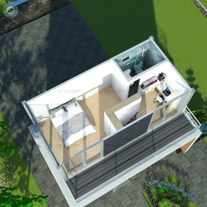 บ้านคอนเทนเนอร์หรู 2 ชั้นยอดนิยมสำหรับอยู่อาศัย บ้านคอนเทนเนอร์แบบลอฟท์พร้อมเฟอร์นิเจอร์ครบครันและบันได - Product Image 4