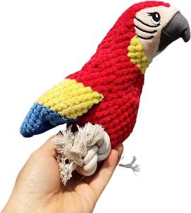 Vendita calda interattivo peluche cane pappagallo giocattolo con Squeaker Crinkle uccello animale di peluche massaggiagengive per animali domestici - Product Image 5