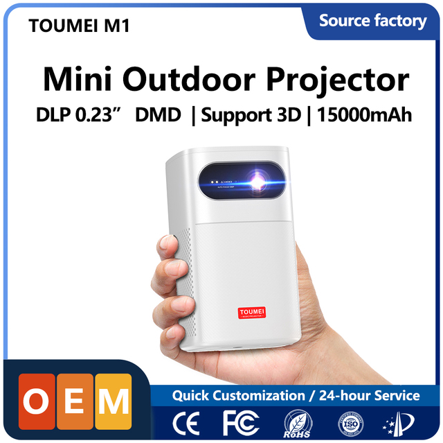 Factory Price 1080P Projector Built-in Battery Cinema TOF Auto Focus WiFi Android Mini DLP Projector for Cinema, Ready to Ship