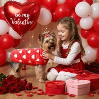 Pull en tricot pliable chaud pour chiens de taille moyenne, motif de Noël, en coton doux, rose cœur