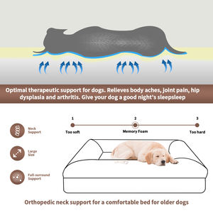 OEM ODM Cama de lujo grande para perros Cama ortopédica duradera de espuma viscoelástica Camas para perros lavables Cubierta extraíble - Product Image 2