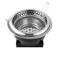 Grill coréen d'intérieur au charbon de bois professionnel commercial intégré au four à barbecue