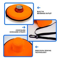 Nouveau design tendance, porte-gobelets et porte-canettes flottant en néoprène isolé et imperméable avec fermeture éclair pour les fêtes estivales à la piscine et à la plage