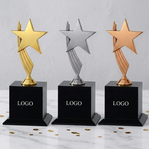 Beautiful Die Casting Metal Laser <b>Engraved</b> Portable Trophy Crafted Precision Memorable Recognition Award Presentations Star Gold - Product Image 1