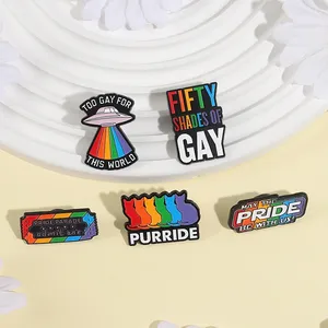 Collection de Broches Émaillées Fierté LGBTQ : 'Tu es en sécurité avec moi', OVNI, Navire Spatial, Bouclier, Chat, Arc-en-ciel, Badges de Sac et de Revers, Bijoux, Cadeaux - Product Image 3