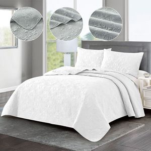 Kwaliteit Voorkeur 3 Stuks Microfiber Ultrasone Gewatteerde Bedhoes Set Luxe Blad Patroon Dekbed Met Polyester Vulling - Product Image 2