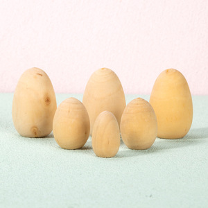 ไข่ไม้ใหม่สำหรับเทศกาลอีสเตอร์ DIY แบบยังไม่เสร็จสมบูรณ์ ปรับแต่งสีและโลโก้ได้ สวยงาม สีสันสดใส W-025 เจ้อเจียง หลายขนาด ของขวัญ ขายส่ง - Product Image 3