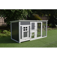 XPT041 poulailler moderne gris en bois pour animaux de compagnie maison de ferme en plein air énorme course de poulet pour animaux de compagnie