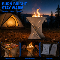 Réchaud de camping léger en titane, brûleur à bois pliable, chauffage portable pour tente, cuisson en plein air, barbecue, randonnée