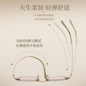 Lunettes rondes vintage avec monture en titane sculpté, bord de 3 mm de large, M6213, montures optiques unisexes - Product Image 2