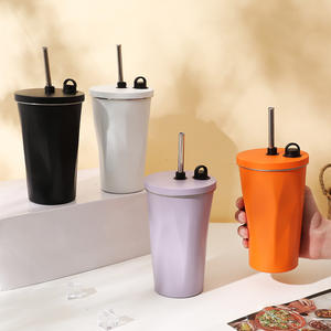 Tasse à café thermos de voyage en acier inoxydable 304 de grande capacité avec couvercle à ventouse scellé et paille pour les amateurs de maison et de voiture - Product Image 4