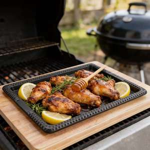 Plancha para asar carne y pescado en cocinas de inducción o de gas, juego de utensilios de cocina de hierro fundido, sartenes. - Product Image 6