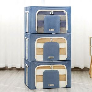 กล่องเก็บของผ้าอ๊อกซ์ฟอร์ดกันน้ำหนา 600D ขนาด 60L-100L พับได้ ป้องกันฝุ่น พร้อมหน้าต่างโครงเหล็ก สำหรับใช้ในบ้าน ขายส่งจากโรงงาน - Product Image 4