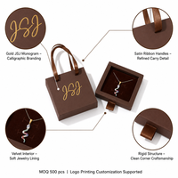 Coffret à bijoux de luxe marron chocolat avec insert en velours pour collier, idéal pour l'emballage de pendentifs haut de gamme et la vente au détail