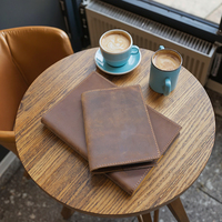 Couverture de carnet de chèques personnalisée avec logo, journal de voyage créatif rechargeable fait à la main, carnet en cuir véritable personnalisé A6 A5, en stock