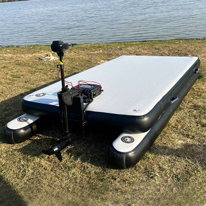 Plateforme <span class=keywords><strong>de</strong></span> pêche gonflable à grande flottabilité, tapis <span class=keywords><strong>de</strong></span> pêche pliable en drop-stitch, ponton compatible avec moteur hors-bord - Product Image 2