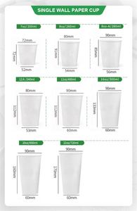 Vasos de Café Desechables de 8oz y 10oz con Logotipo Impreso Personalizado, Estampado en Caliente, con Tapa, Doble Capa de Papel - Product Image 4