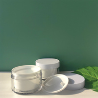 15g 20g 30g 50g 200g 1oz pots de crème en poudre acrylique PS en plastique cosmétique blanc avec couvercles en PP noir