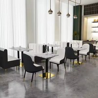 Conjunto de muebles de restaurante comercial barato de fabricante de fábrica al por mayor, cabina de sofá de esquina personalizada, sillas y mesa de comedor