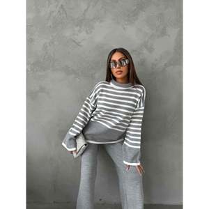 Turtleneck <b>Knit</b> <b>Set</b> 1507 - Grey - Product Image 3