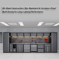 Armoire à outils modulaire à 7 unités avec établi combiné pour garage et stockage industriel