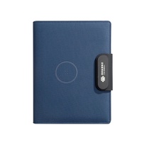Ensemble de carnet multifonctionnel avec logo personnalisé, format A3, couverture rigide, charge sans fil, bloc-notes avec boucle, ensemble cadeau en cuir
