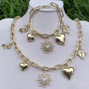 תכשיטי אופנה ג 'ו ויראלי tiktok טרנדי bijoux ויראלי titktok נחושת צמיד לב קסם cz cz - Product Image 5