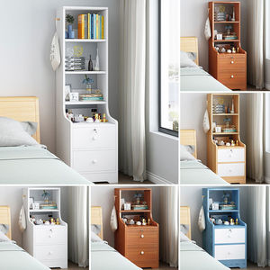 Narrow-sided bedside <b>shelf</b>/bookshelf, minimalist modern bedroom ladder-style bedside storage cabinet, creative multi-functional - Product Image 4