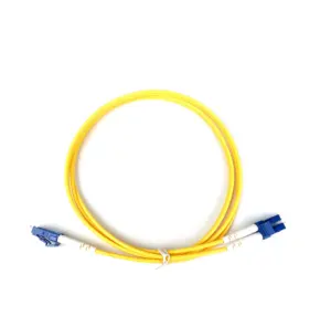 Fábrica de LC-LC/UPC APC SM 3M 5M OS2 9/125um amarillo dúplex de fibra de gota jumper cable blindado óptica Cable de parche de PVC/LSZH 2,0 de 3,00mm